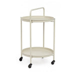 Carrello pieghevole AUSTIN in acciaio beige, con vassoio