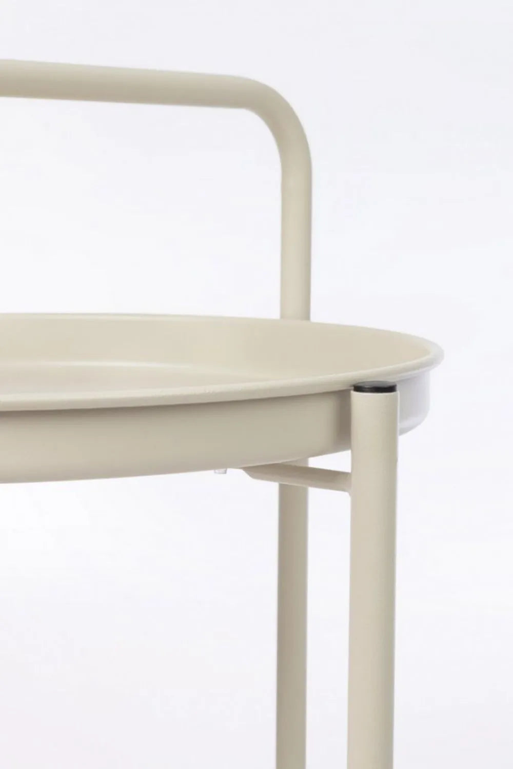 Carrello pieghevole AUSTIN in acciaio beige, con vassoio