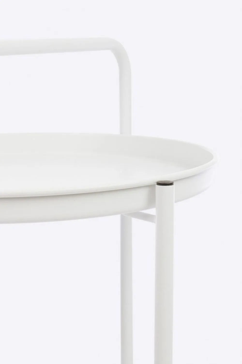 Carrello pieghevole AUSTIN in acciaio bianco, con vassoio