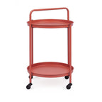 Carrello pieghevole AUSTIN in acciaio rosso, con vassoio