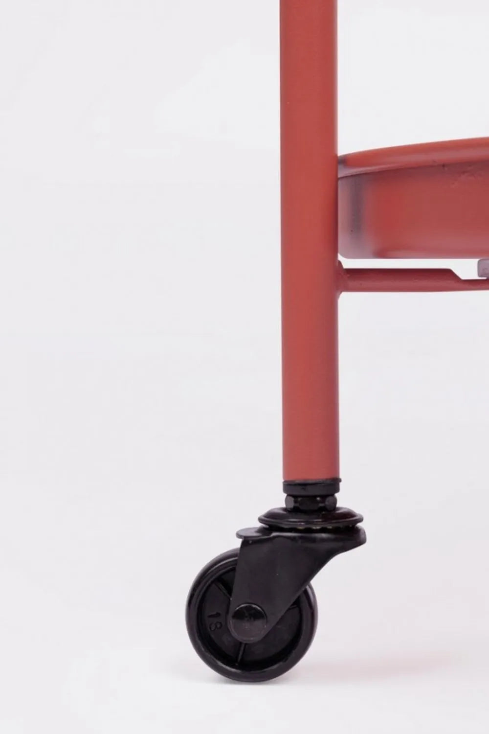 Carrello pieghevole AUSTIN in acciaio rosso, con vassoio