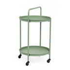 Carrello pieghevole AUSTIN in acciaio verde, con vassoio