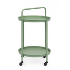 Carrello pieghevole AUSTIN in acciaio verde, con vassoio