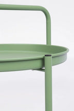 Carrello pieghevole AUSTIN in acciaio verde, con vassoio