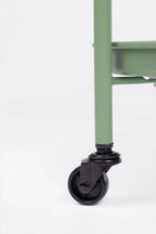 Carrello pieghevole AUSTIN in acciaio verde, con vassoio