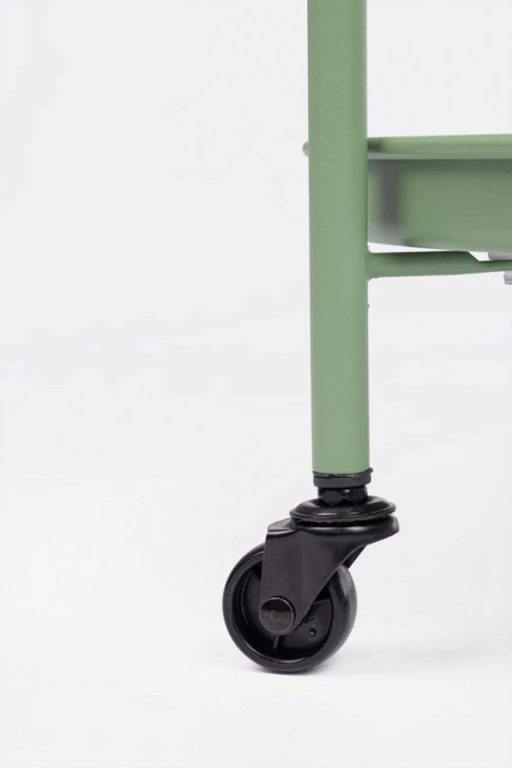 Carrello pieghevole AUSTIN in acciaio verde, con vassoio