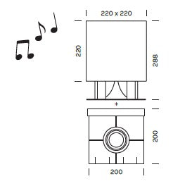 Lampada da terra outdoor con speaker CEMENTO Art. 701