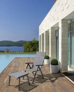 Poltrona reclinabile CRUISE in alluminio antracite, pieghevole