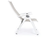 Poltrona reclinabile CRUISE in alluminio bianco, pieghevole
