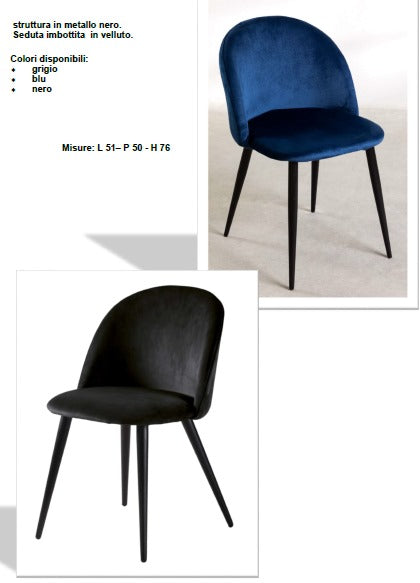 Sedia Desy velluto