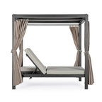 Daybed DREAM con struttura in alluminio antracite e lettini reclinabili beige