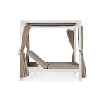 Daybed DREAM con struttura in alluminio bianco e lettini reclinabili tortora