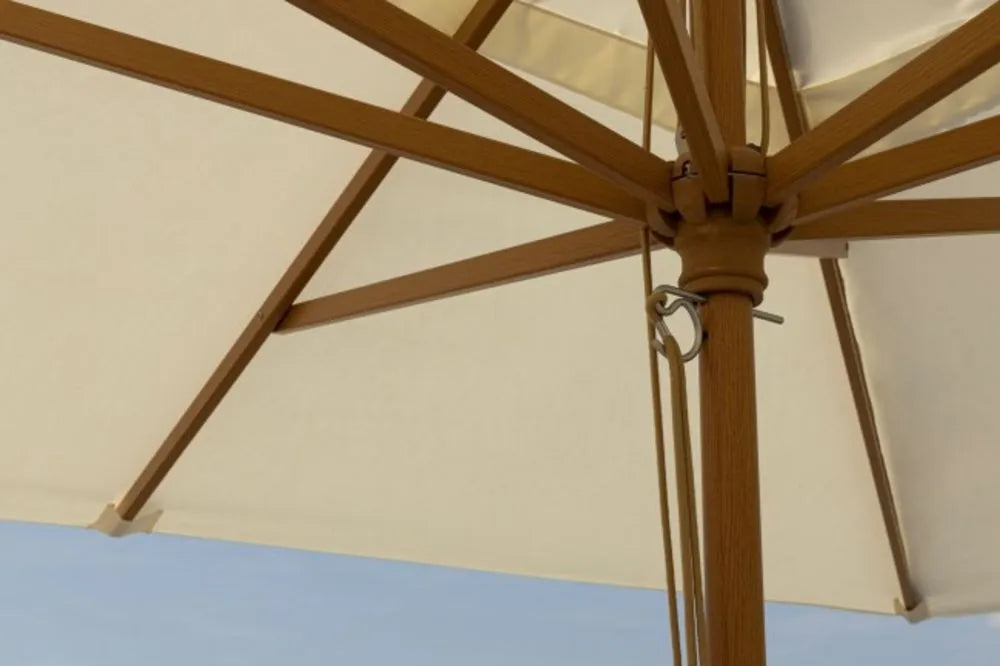 Ombrellone da giardino ECLIPSE in alluminio effetto legno, telo Beige 3×4