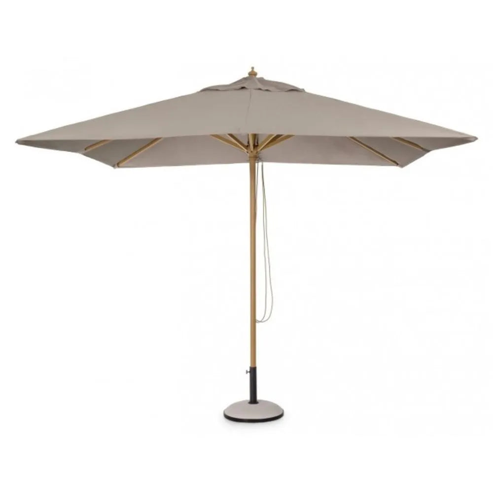 Ombrellone da giardino ECLIPSE in alluminio effetto legno, telo Tortora 3×3