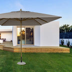 Ombrellone da giardino ECLIPSE in alluminio effetto legno, telo Tortora 3×3