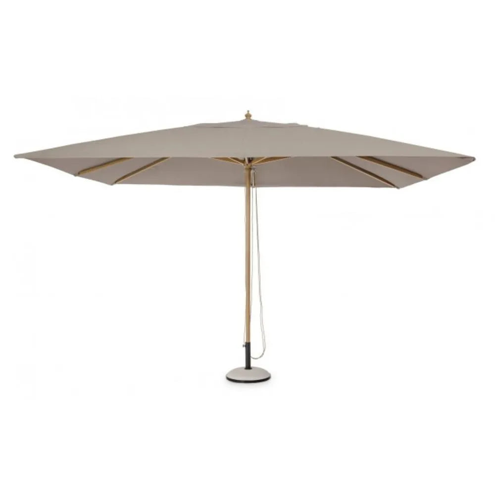 Ombrellone da giardino ECLIPSE in alluminio effetto legno, telo Tortora 3×4