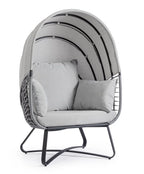 Poltrona ELDON in acciaio antracite e copertura grigia