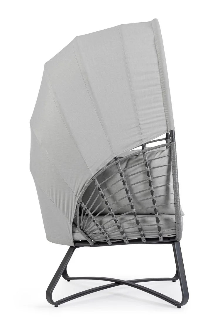 Poltrona ELDON in acciaio antracite e copertura grigia