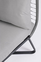 Poltrona ELDON in acciaio antracite e copertura grigia