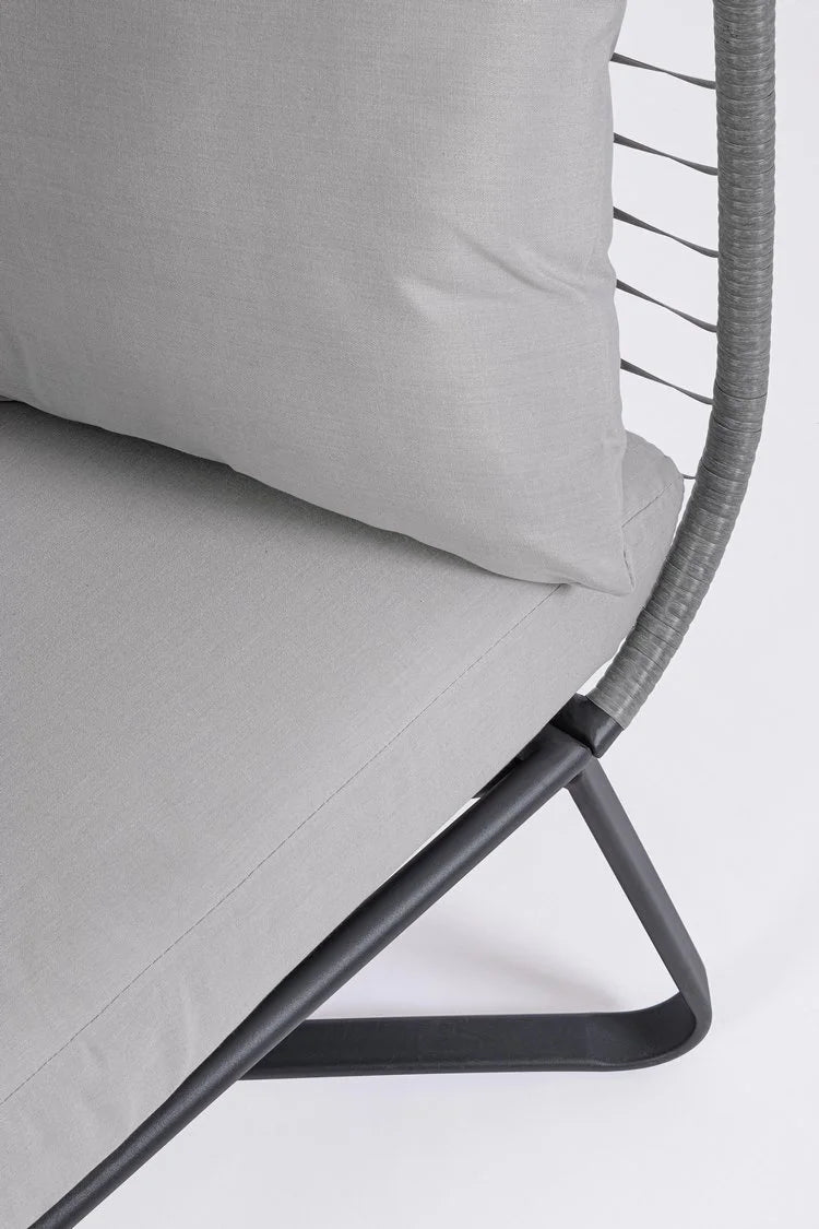 Poltrona ELDON in acciaio antracite e copertura grigia