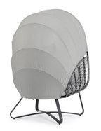 Poltrona ELDON in acciaio antracite e copertura grigia