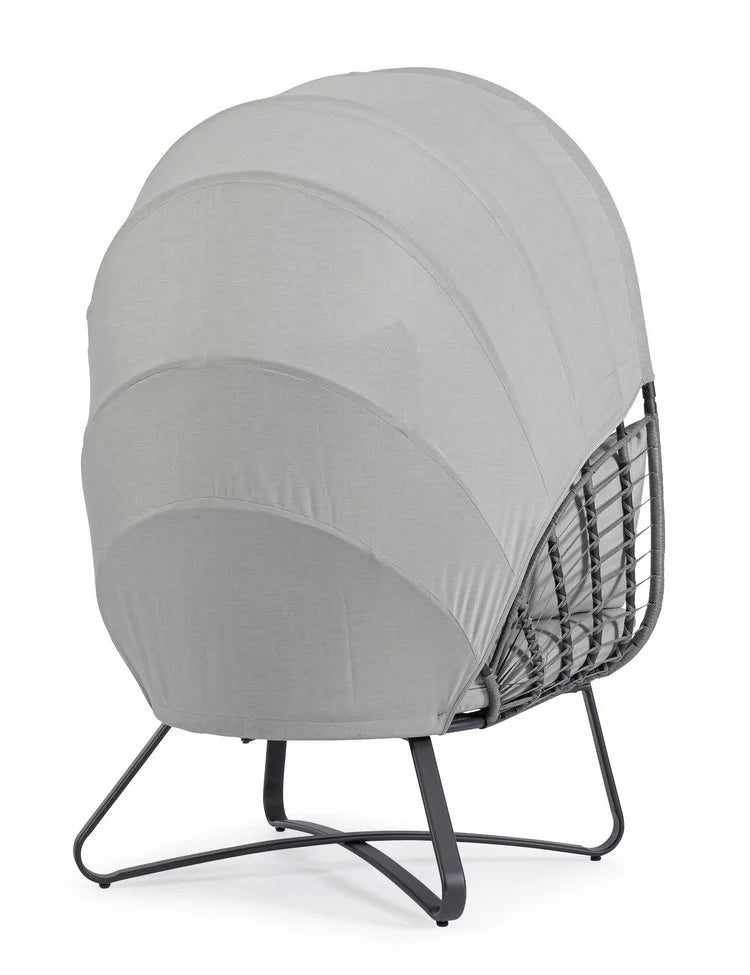Poltrona ELDON in acciaio antracite e copertura grigia