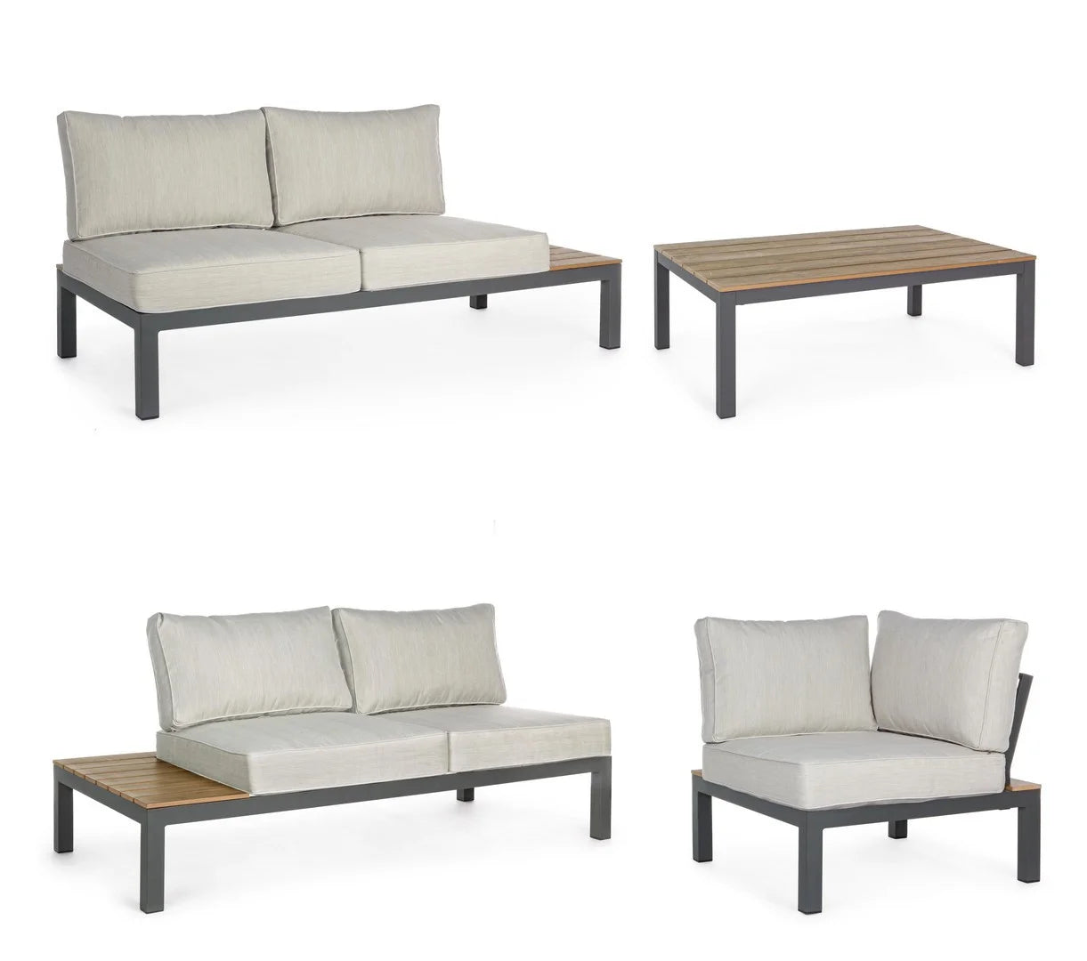 Set salotto ELIAS antracite componibile