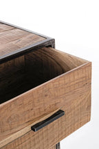 Credenza ELMER in legno di acacia e acciaio, 90x40x90 cm