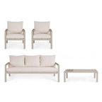 Set salotto ELNA  in alluminio tortora con inserti in polywood