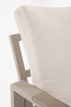 Set salotto ELNA  in alluminio tortora con inserti in polywood