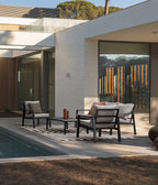 Set salotto ELNA  in alluminio Antracite con inserti in polywood