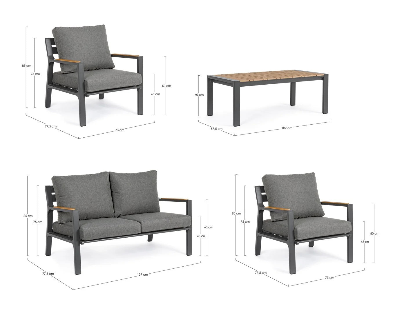 Set salotto ERNST antracite