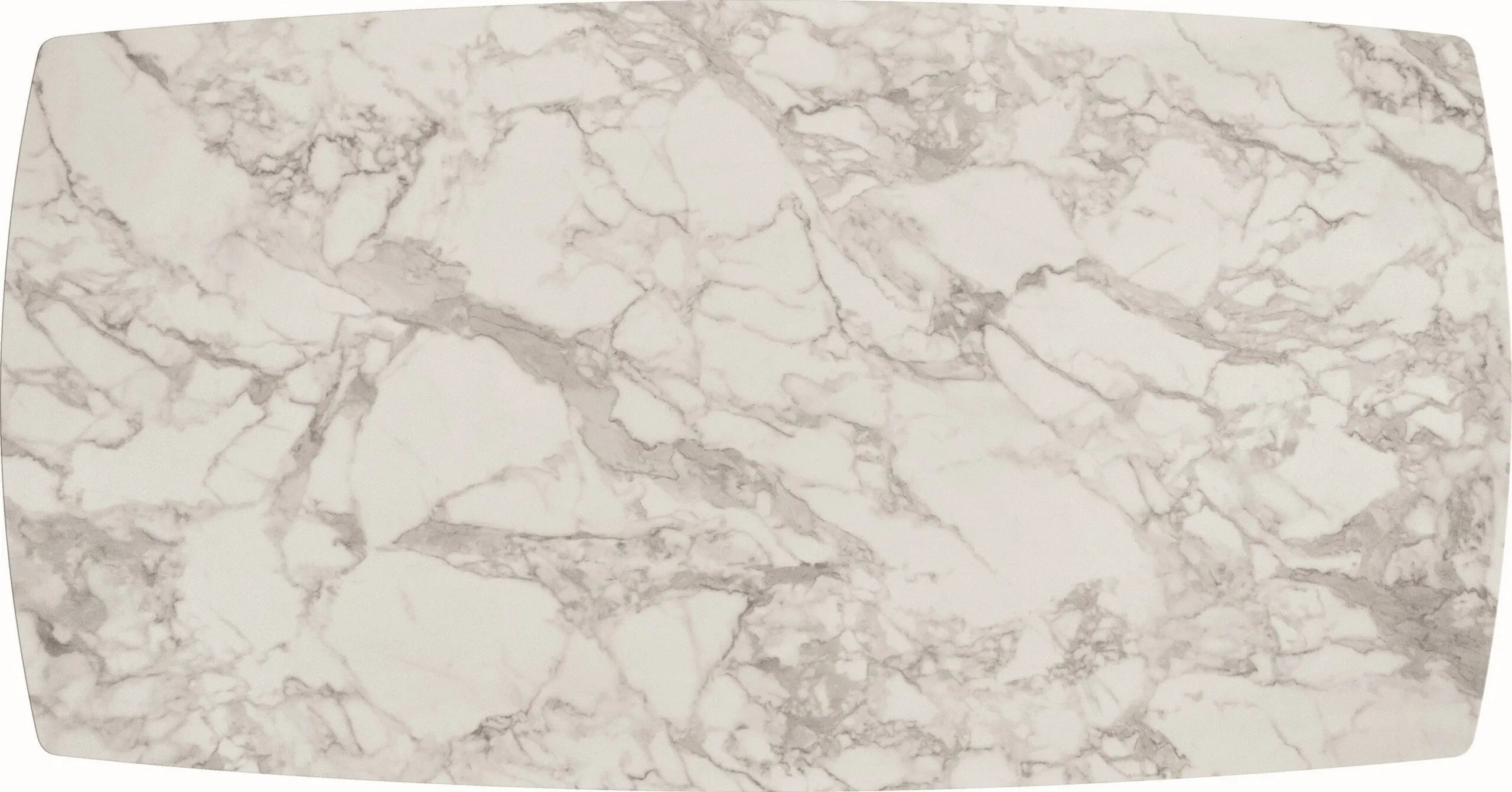 Tavolo FIGARI in vetroceramica bianco arabesco con gambe a X in metallo bronzo, allungabile