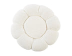 Pouf FLOREL in tessuto effetto bouclé bianco