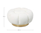 Pouf FLOREL in tessuto effetto bouclé bianco