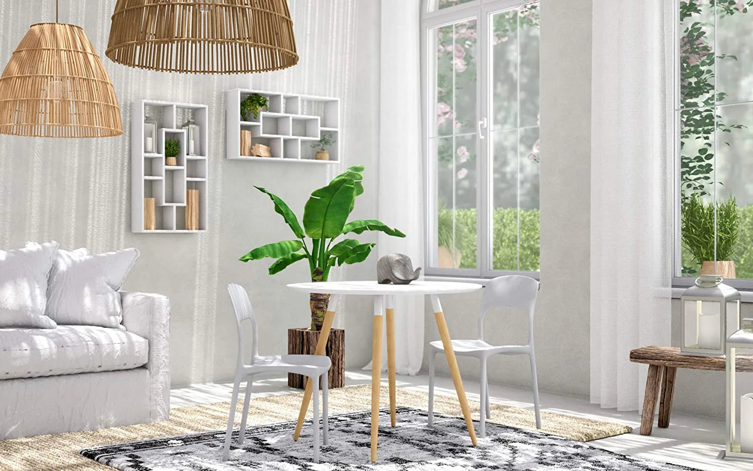 Set di 4 sedie FUERTEVENTURA in polipropilene rosa