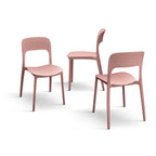 Set di 4 sedie FUERTEVENTURA in polipropilene rosa