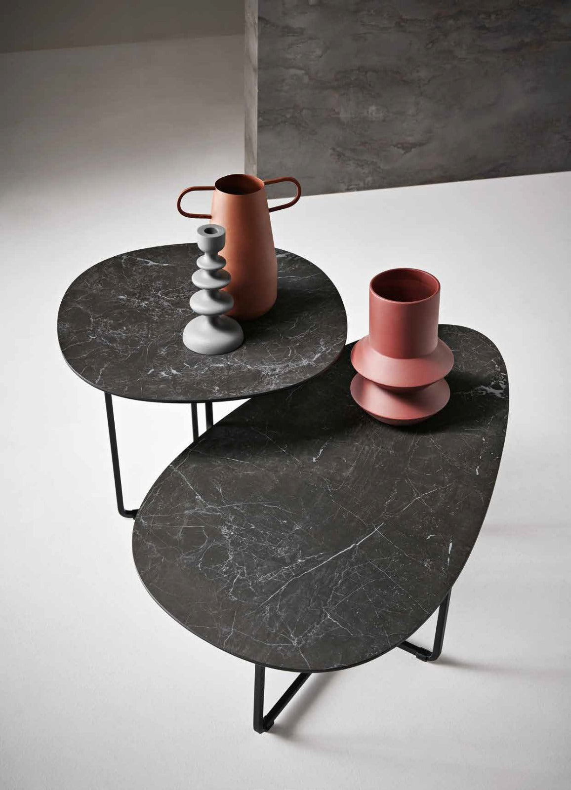 Tavolino GINNI - Top Ceramica effetto marmo