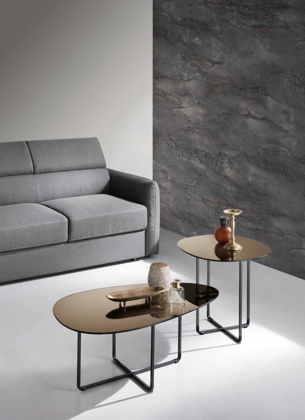 Tavolino GINNI - Top a specchio