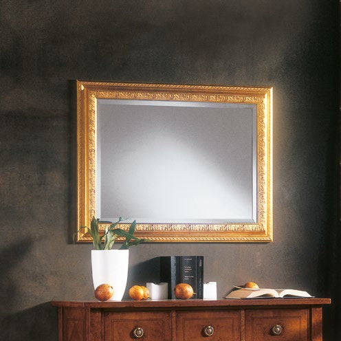 Specchiera rett. foglia oro