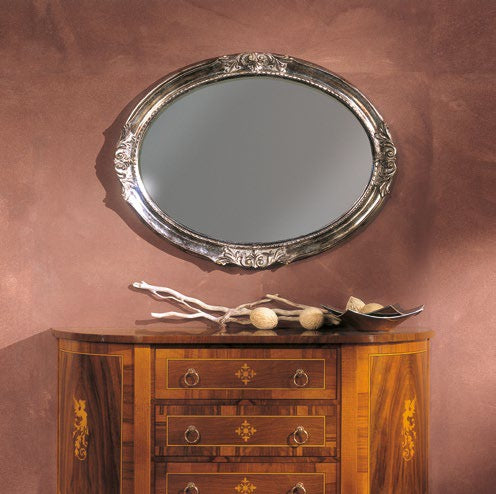 Specchiera ovale intagliata
