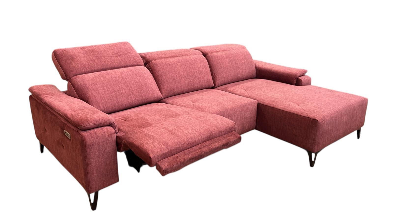 Divano HARMONY  rosso con Chaise longue