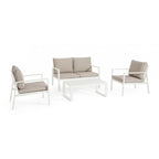 Set salotto HILDE in alluminio Bianco, con cuscini