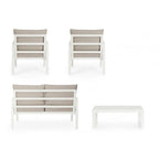 Set salotto HILDE in alluminio Bianco, con cuscini