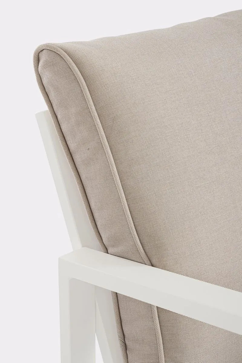 Set salotto HILDE in alluminio Bianco, con cuscini