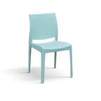 Set di 4 sedie HOBIE BEACH in polipropilene azzurro pastello, impilabili