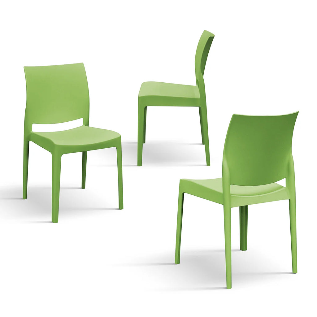Set di 4 sedie HOBIE BEACH in polipropilene verde, impilabili