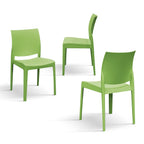 Set di 4 sedie HOBIE BEACH in polipropilene verde, impilabili