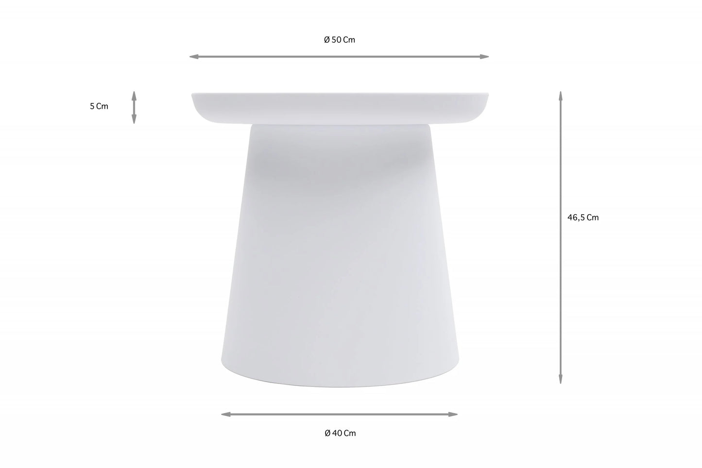 Tavolino IBIZA in polipropilene bianco 50×46 cm
