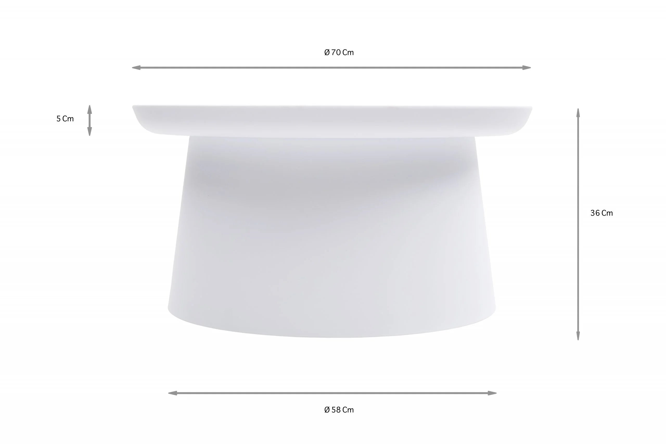 Tavolino IBIZA in polipropilene bianco 70×36 cm